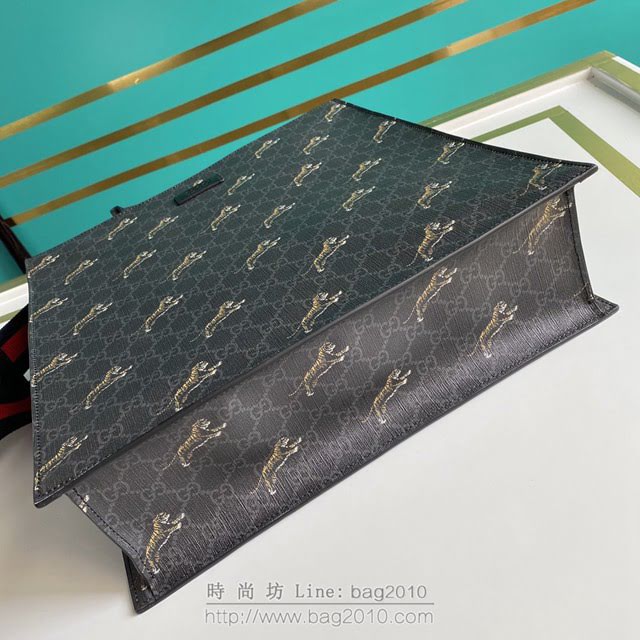 Gucci古馳包包 G家新款男包 款號:450950 古奇克虎印花高級人造帆布購物袋  gdj1368